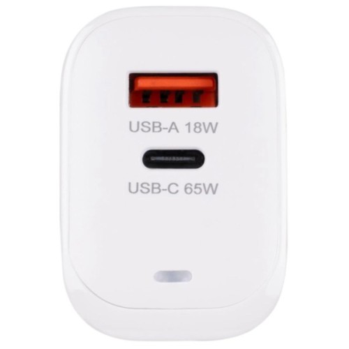 Зарядний пристрій XoKo 1xUSB-C PD65W + 1xUSB QC3.0 GaN white (XK-QC-620)