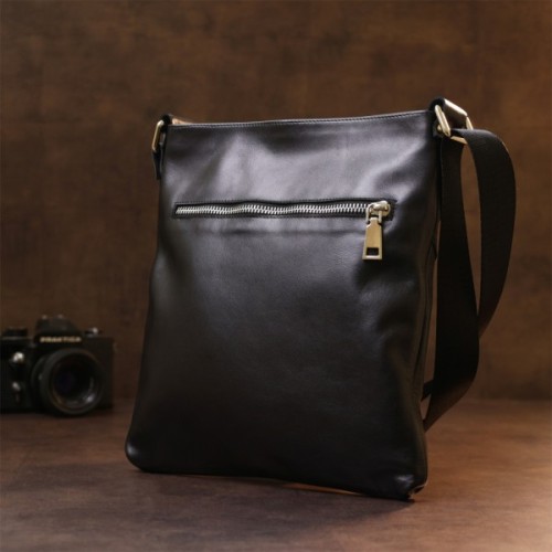 Сумка Shvigel Шкіряна через плече Чорна (11602)