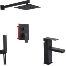 Душовий гарнітур Kroner Edelstahl Kubus-SCH082+ змішувач Edelstahl Kubus-SCH010 (CVS30181)