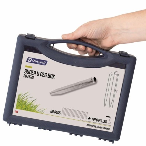 Комплект кілочків Outwell Super U Peg Box 24 см 20 шт Silver (928777)