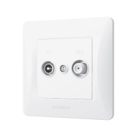 ТВ розетка Videx BINERA TV + SAT кінцева біла (VF-BNSK2TVS)