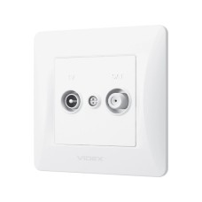 ТВ розетка Videx BINERA TV + SAT кінцева біла (VF-BNSK2TVS)