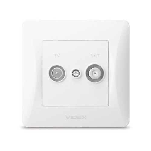 ТВ розетка Videx BINERA TV + SAT кінцева біла (VF-BNSK2TVS)