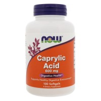 Жирні кислоти Now Foods Каприлова Кислота 600 мг, Caprylic Acid, 100 желатинових капсу (NOW-03347)