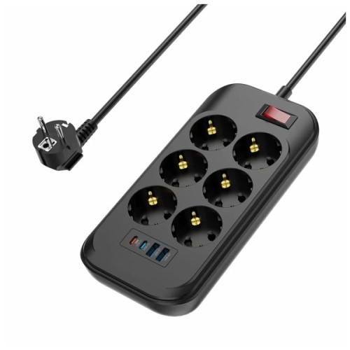 Мережевий фільтр живлення ColorWay CW-CHE64PDB 6 роз, 4USB (CW-CHE64PDB)