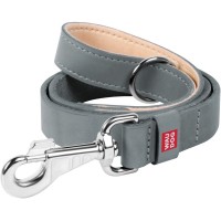 Повідець для собак WAUDOG Classic шкіряний Ш 20 мм Д 122 см сірий (081411)