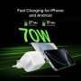 Зарядний пристрій Belkin 2xUSB-C + 1xUSB PD70W PPS GaN white (WCH018HQWH)