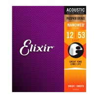 Струни для гітари Elixir 16052 Nanoweb Phosphor Bronze Acoustic Light (12-53) (240663)