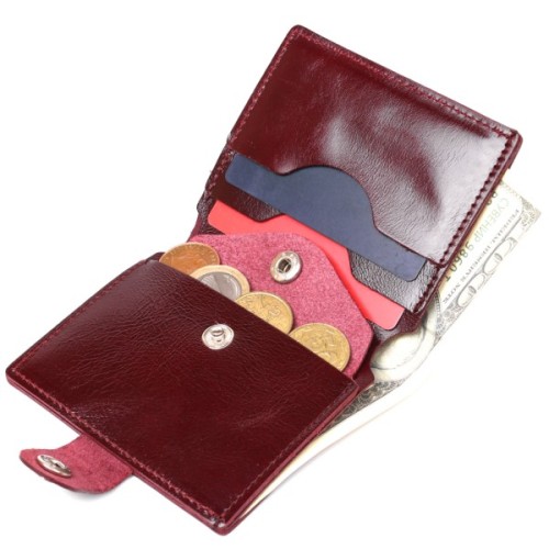 Портмоне Shvigel Шкіряне Бордове (16484)