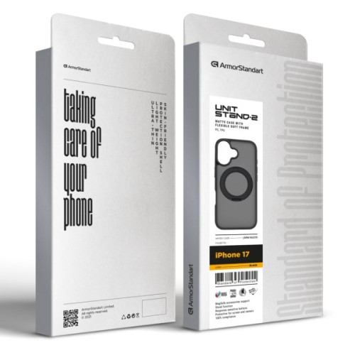 Чохол до мобільного телефона Armorstandart Unit Stand2 Apple iPhone 17 Black (ARM86329)