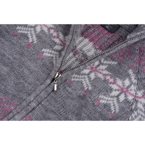 Кофта дитяча Tossy в'язана на блискавці сіра з орнаментом (326-92G-gray)