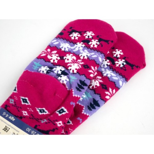 Шкарпетки дитячі Bross махрові (9906-2-4-darkpink)