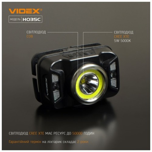 Ліхтар Videx 410Lm 5000K (VLF-H035C)