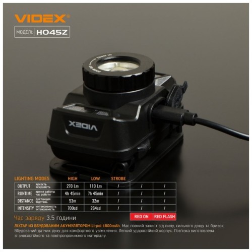 Ліхтар Videx 270Lm 5000K (VLF-H045Z)