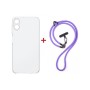 Чохол до мобільного телефона Dengos Cross-body Cover + Strap Samsung Galaxy A07 Clear+Purple (DG-KM-CCRB-14)