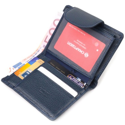 Гаманець Canpellini З натуральної шкіри Синій (21675)