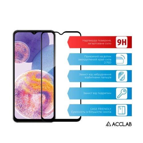 Скло захисне ACCLAB Full Glue Samsung A23 4G Black (1283126524158)
