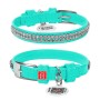 Нашийник для тварин WAUDOG Glamour з QR-паспортом "Стрази" XS Ш 9 мм Д 19-25 см ментоловий (330713)