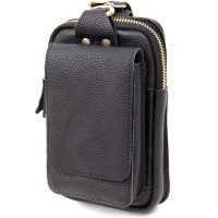 Сумка Vintage Унісекс на пояс на одне відділення Чорна (20418)