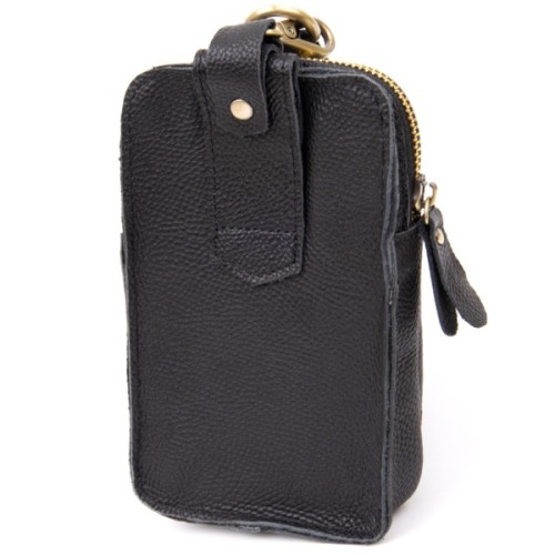 Сумка Vintage Унісекс на пояс на одне відділення Чорна (20418)