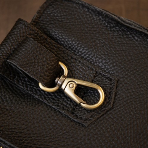 Сумка Vintage Унісекс на пояс на одне відділення Чорна (20418)