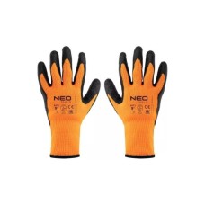 Захисні рукавиці Neo Tools латексне покриття, поліестер, р.9, помаранчево чорні (97-612-9)