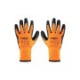 Захисні рукавиці Neo Tools латексне покриття, поліестер, р.9, помаранчево чорні (97-612-9)