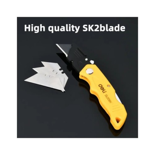 Ніж канцелярський Deli 19 T, трапецієподібне лезо 19мм, чорний (EDL006K)