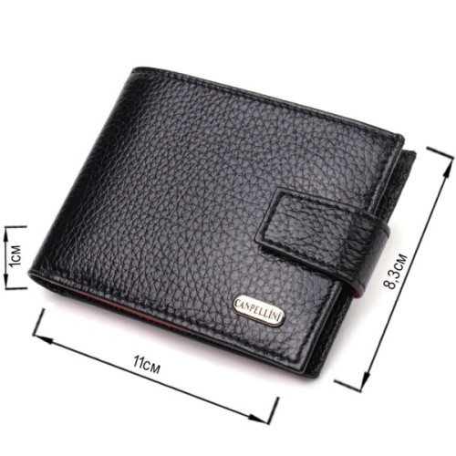 Портмоне Canpellini З натуральної шкіри Чорне (21749)