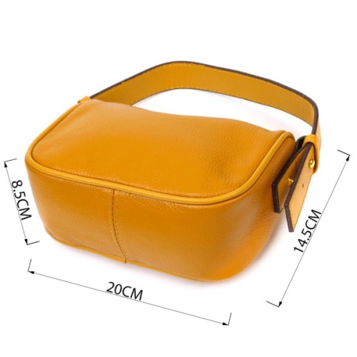 Сумка Vintage На плече крос-боді з натуральної шкіри Жовта (22100)