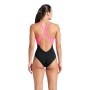 Купальник Arena Dreamhline Swimsuit V Back 008328-500 чорний, фіолетовий, бірюзовій 42 (3468337427971)