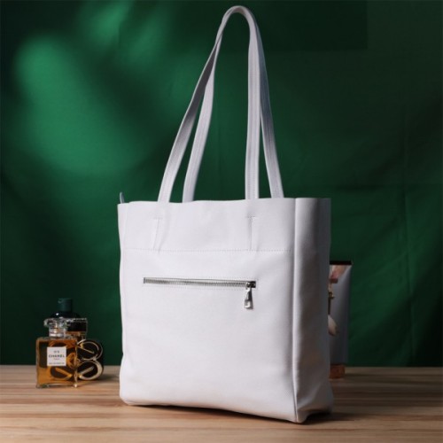 Сумка Shvigel Шоппер з натуральної шкіри Біла (22844)