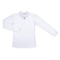 Кофта дитяча Matilda зі стійкою і мереживом на поличці (8658-152-white)