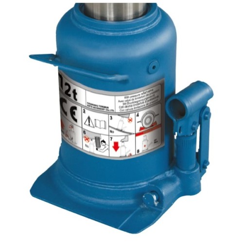 Домкрат GTM гідравлічний пляшковий 12т (240-590мм) двохштоковий (TH812001)