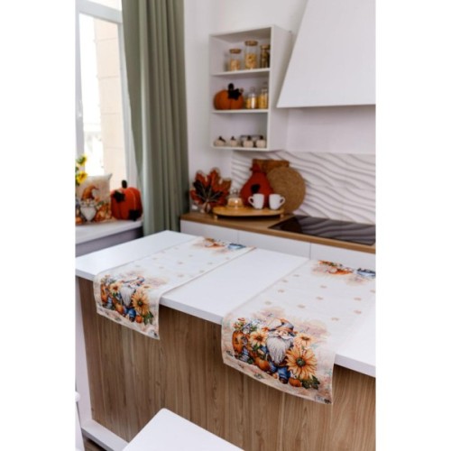 Доріжка на стіл Прованс гобеленова Гарбузові гноми 35х100 (036200)