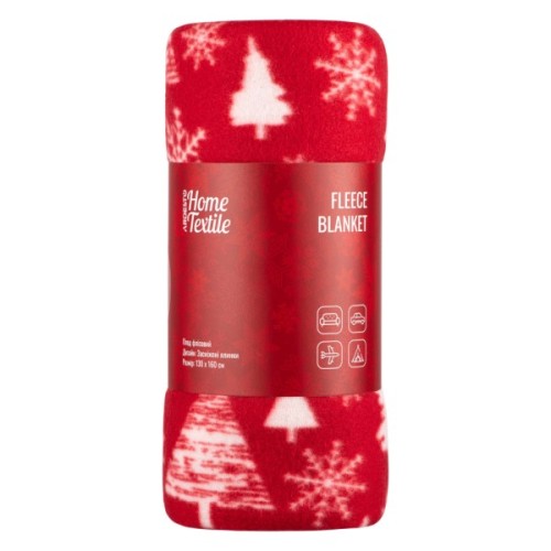 Плед Ardesto Christmas Fleece 130x160см, 100% поліестер, засніжені ялинки (ART0715PB)