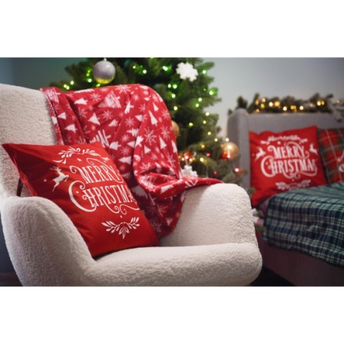Плед Ardesto Christmas Fleece 130x160см, 100% поліестер, засніжені ялинки (ART0715PB)
