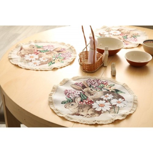 Серветка на стіл Прованс гобеленова кругла Alicia D-35 (026073)