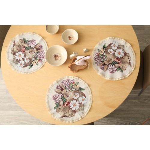 Серветка на стіл Прованс гобеленова кругла Alicia D-35 (026073)