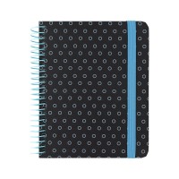 Блокнот Axent на спіралі В6 120 аркушів, клітинка, тверда обкладинка, графіт (8461-3-A)