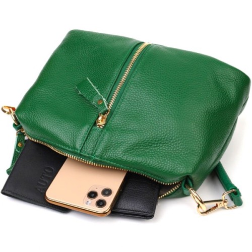 Сумка Vintage Через плече із натуральної шкіри Зелена (22097)