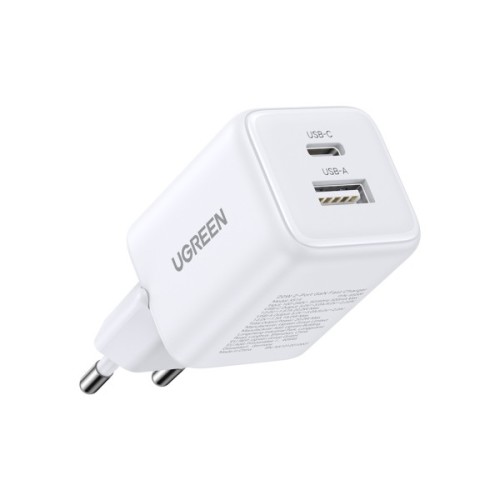 Зарядний пристрій Ugreen X514 1xUSB-C PD20W + 1xUSB GaN white (65006)