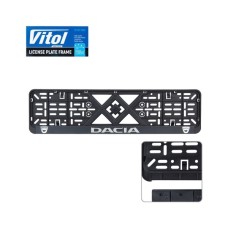 Рамка номерного знака Vitol з рельєфним написом DACIA (RN-VCH-15650-SR-DC)