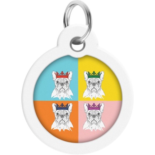 Адресник для тварин WAUDOG Smart ID з QR паспортом "Французький бульдог", круг 30 мм (230-0209)