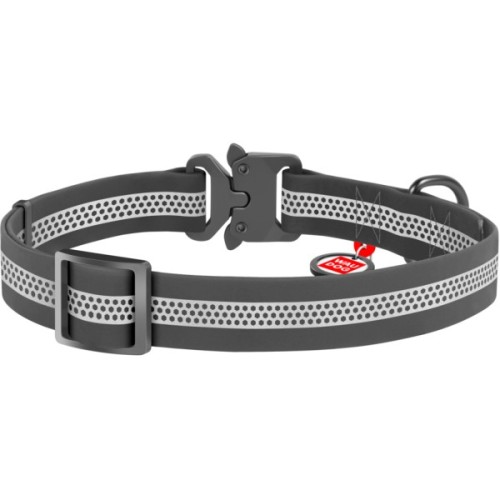 Нашийник для тварин WAUDOG Waterproof металева пряжка-фастекс XXL Ш 40 мм Д 46-70 см сірий (261711)