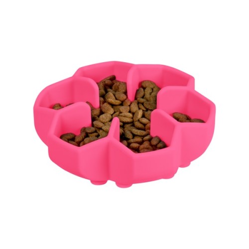 Універсальний посуд для тварин WAUDOG Silicone миска для повільного харчування 750 мл рожева (23547)