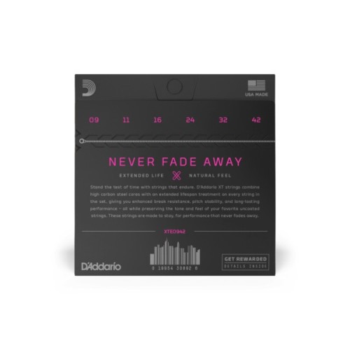 Струни для гітари D'Addario XT Electric Nickel Plated Steel Super Light (09-42) (XTE0942)