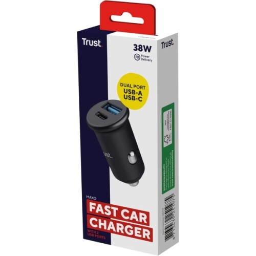 Зарядний пристрій Trust USB-C PD25W + USB QC12W 37W Black (25197_TRUST)