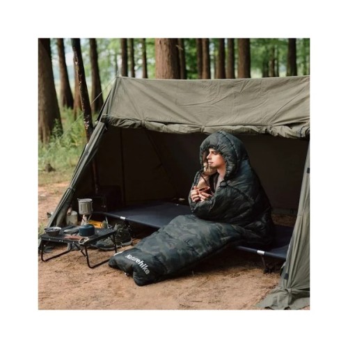 Спальний мішок Naturehike з капюшоном M320 CNK2350WS023, зелений камуфляж, лівий (6975641889199)