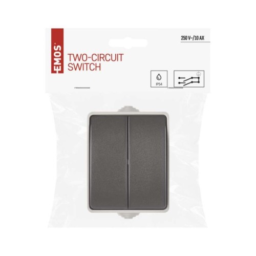 Вимикач EMOS C.5 IP54 подвійний (A1398.1)